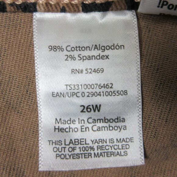 TERRA & SKY High Rise Straight Leg Jeans 26W Leo Face Leopard Animal Denim NWT - Picture 7 of 12